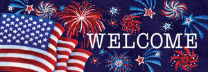 Signature Sign:  Fireworks and Flag