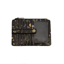 Load image into Gallery viewer, Black Multi Floral Penny Mini Wallet