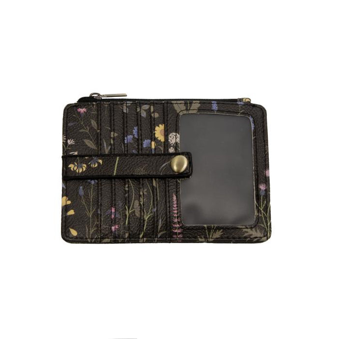 Black Multi Floral Penny Mini Wallet