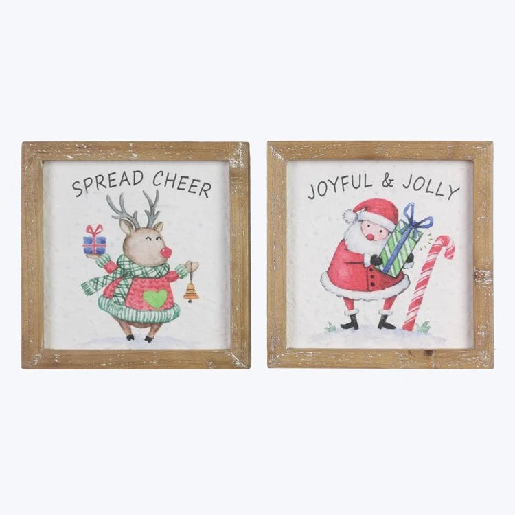 Wood Framed Christmas Wall Sign