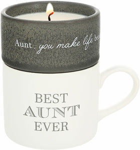 Stacking Mug and Candle Set - Aunt