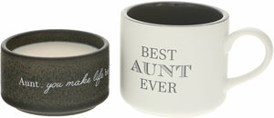 Stacking Mug and Candle Set - Aunt