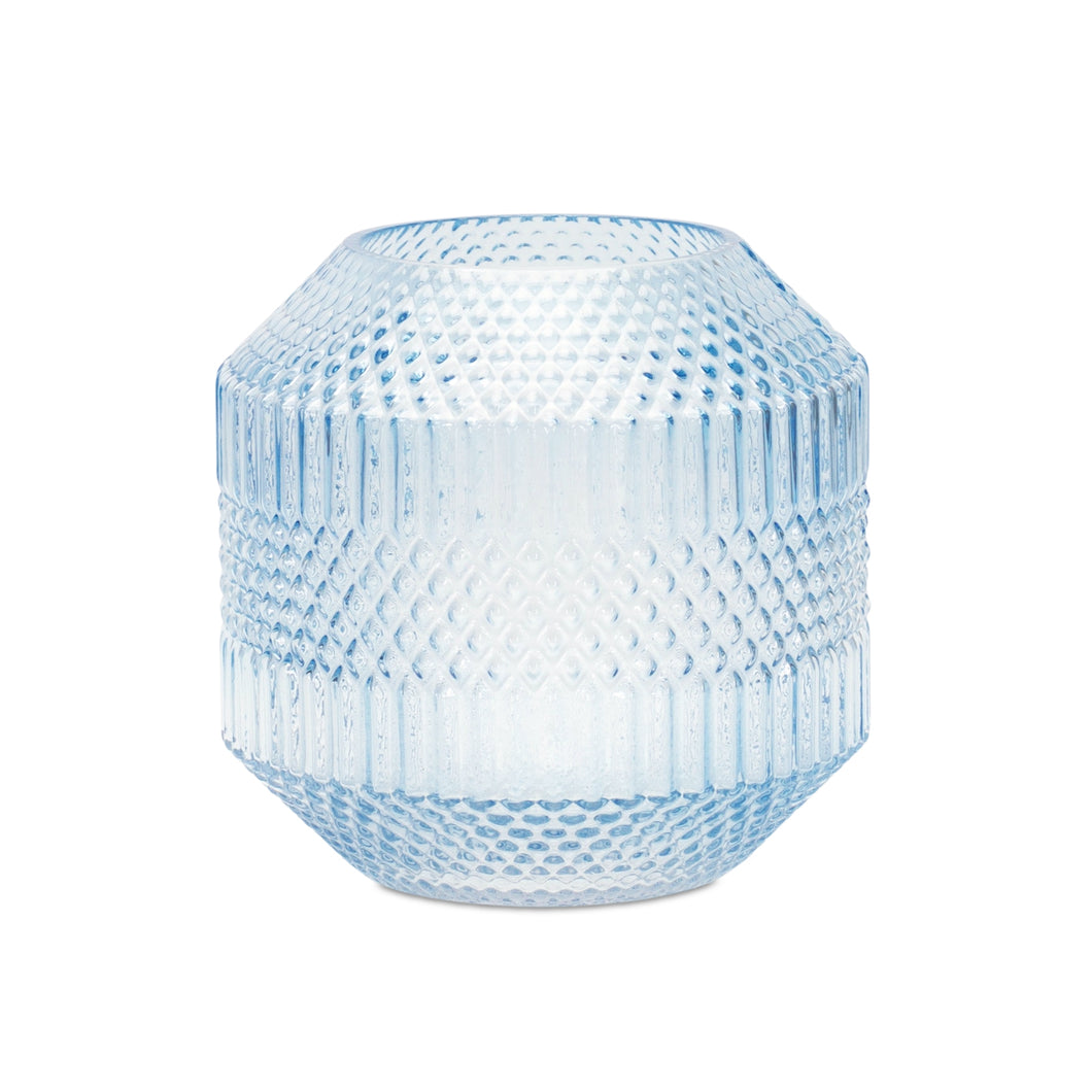 Patterned Glass Vase - Blue