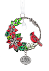 Silvertone Ornament - Cardinal