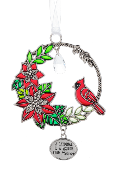 Silvertone Ornament - Cardinal