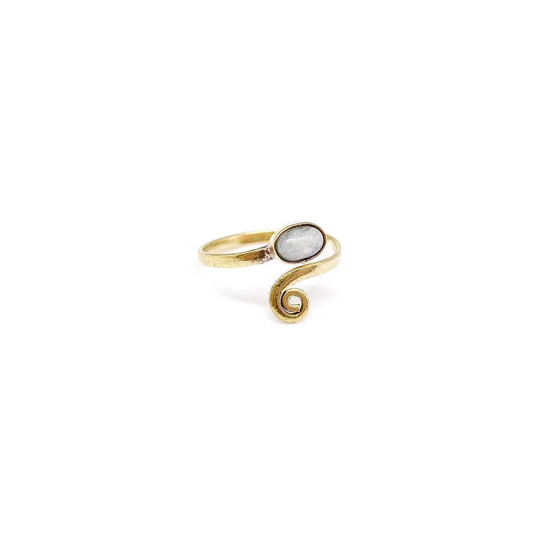 Tanvi Collection: Gold Oval with Moonstone