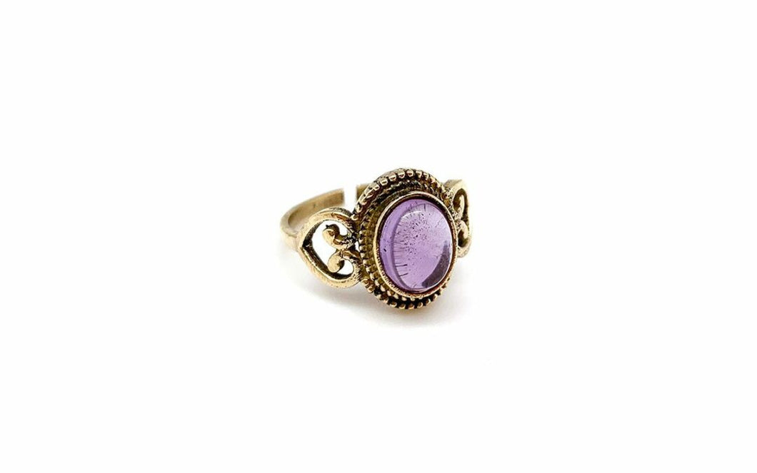 Tanvi Collection: Gold Oval with Amethyst