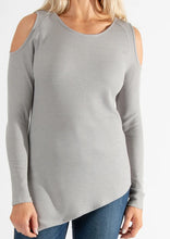 Load image into Gallery viewer, Olivia Cold Shoulder Top - Bordeaux Boho, Dusty Rose Waffle, or Gray