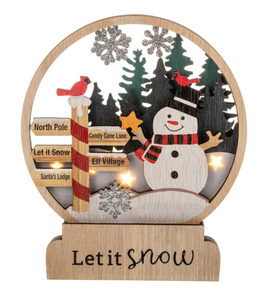 Laser cut Light up Snow Globe Figurine