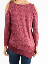 Load image into Gallery viewer, Olivia Cold Shoulder Top - Bordeaux Boho, Dusty Rose Waffle, or Gray