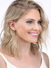 Load image into Gallery viewer, Gold Hoop with Cross