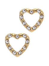 Load image into Gallery viewer, Gold Crystal Heart Stud