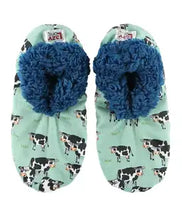 Load image into Gallery viewer, READY:   Fuzzy Feet Slippers - MOOdy in the Morning L/XL