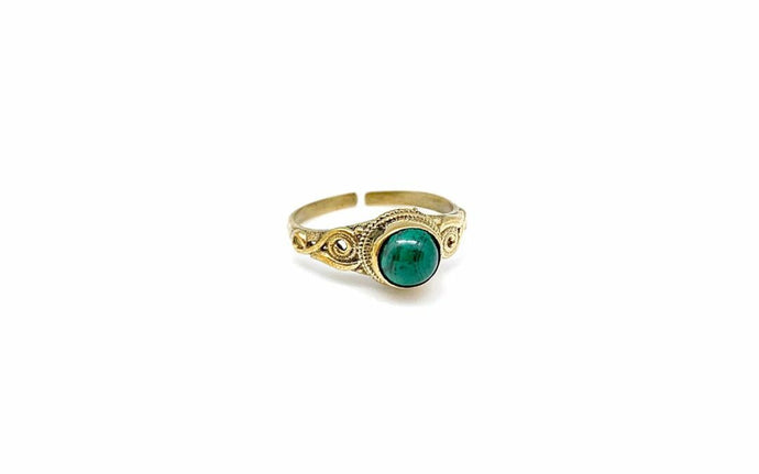 Tanvi Collection: Gold Circle with Malachite